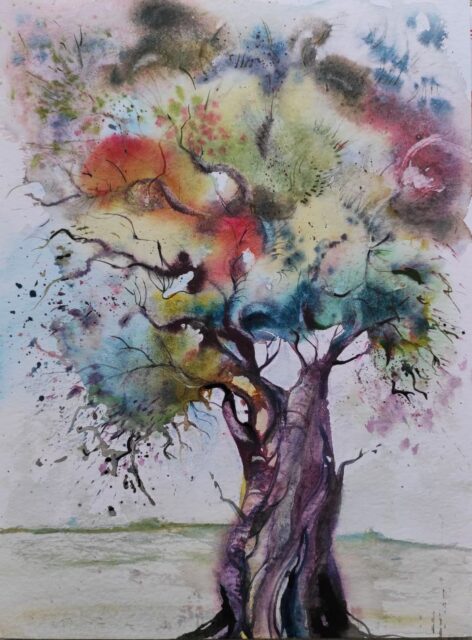 gemalter Baum