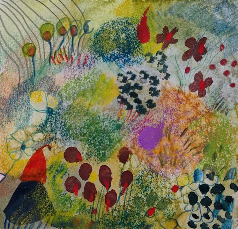 Frühling Landschaft in Aquarell