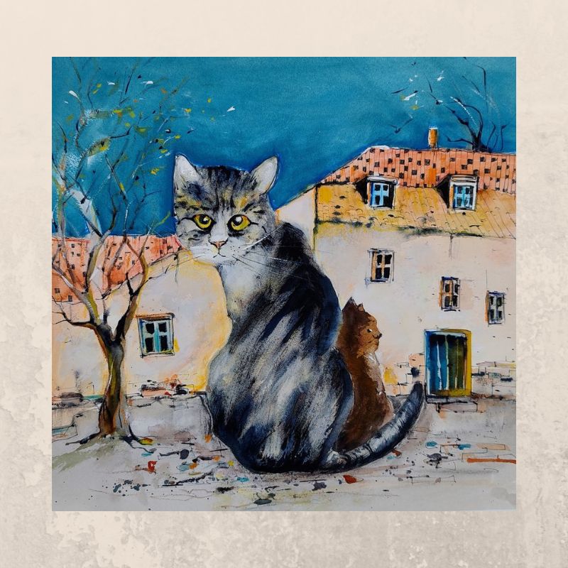 Tigerkatze in Blau – Bild 3